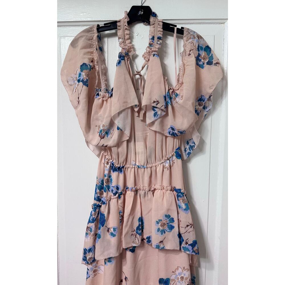 NWT Ulla Johnson Nude Floral Cold Shoulder Valentine Maxi Dress Size 4 - Picture 7 of 16